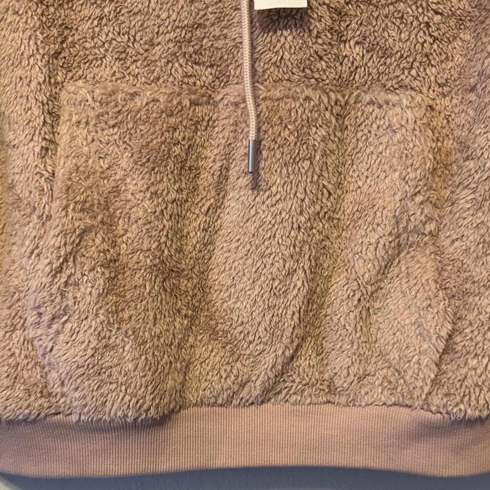 Workshop Republic Clothing Tan Faux Fur Hoodie - Picture 4 of 7